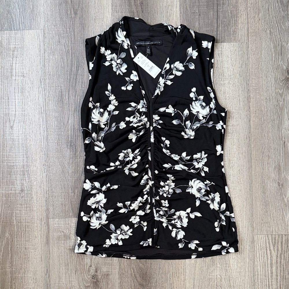 White House Black Market Sleeveless Floral Top